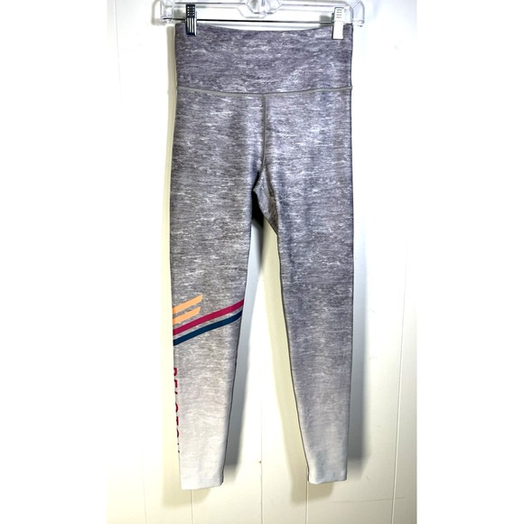 Peloton Gray Sparkle Metallic Roller Rink High Rise Leggings Size Small - Picture 1 of 9